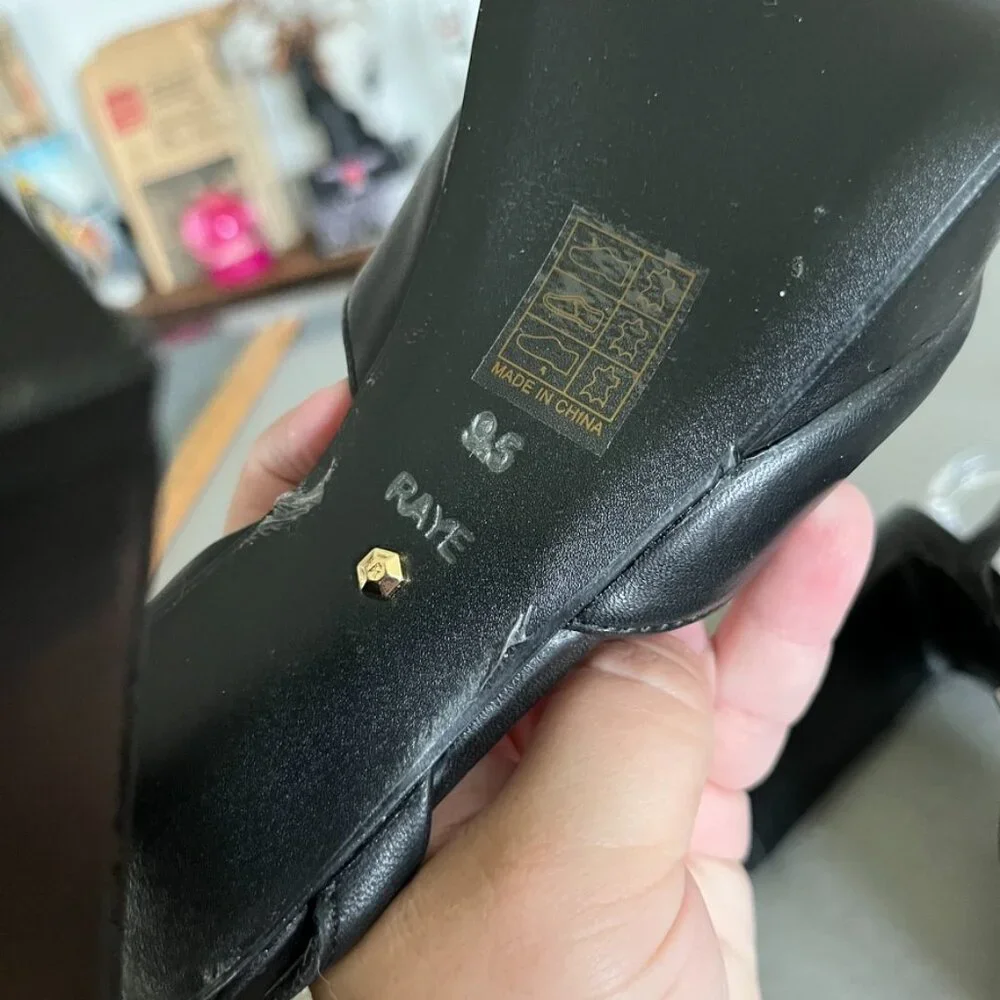 Raye Revolve Black Dot Platform Tie Up Wrap Block Heels - Picture 14 of 14